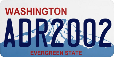 WA license plate ADR2002