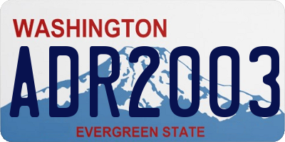 WA license plate ADR2003