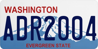 WA license plate ADR2004