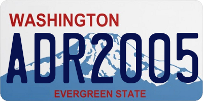 WA license plate ADR2005