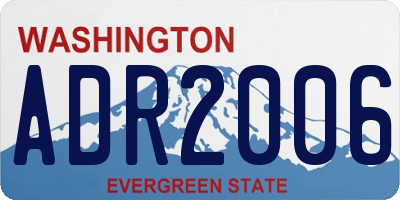 WA license plate ADR2006