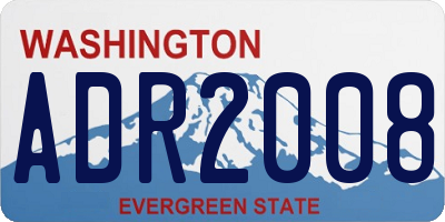 WA license plate ADR2008