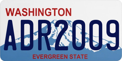 WA license plate ADR2009