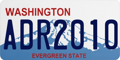 WA license plate ADR2010