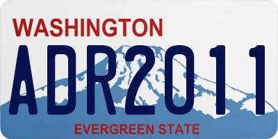 WA license plate ADR2011
