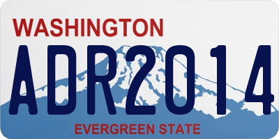 WA license plate ADR2014