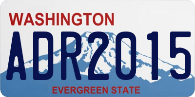WA license plate ADR2015