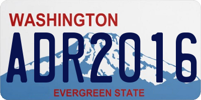 WA license plate ADR2016
