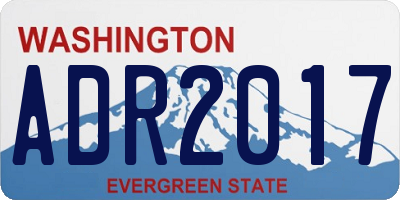 WA license plate ADR2017