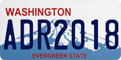 WA license plate ADR2018