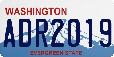 WA license plate ADR2019