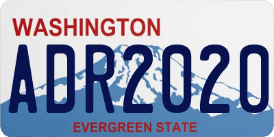 WA license plate ADR2020