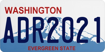 WA license plate ADR2021