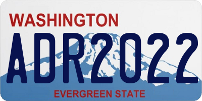 WA license plate ADR2022