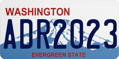 WA license plate ADR2023