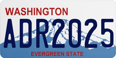 WA license plate ADR2025