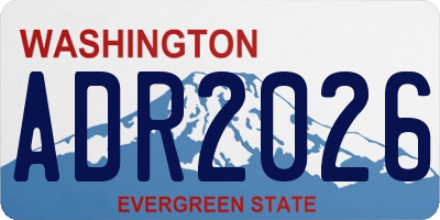 WA license plate ADR2026