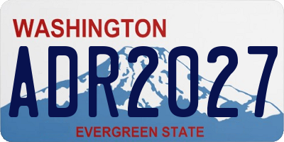 WA license plate ADR2027