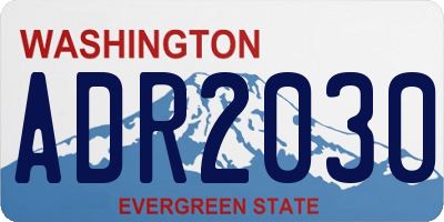 WA license plate ADR2030