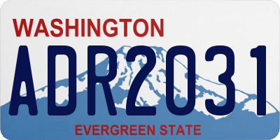 WA license plate ADR2031