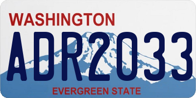 WA license plate ADR2033