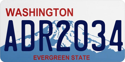 WA license plate ADR2034