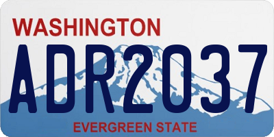 WA license plate ADR2037