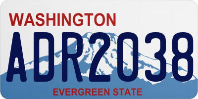 WA license plate ADR2038