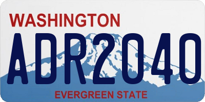 WA license plate ADR2040
