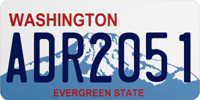 WA license plate ADR2051