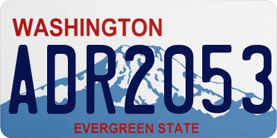 WA license plate ADR2053