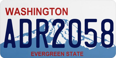 WA license plate ADR2058