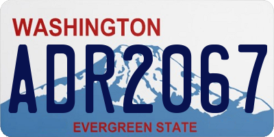 WA license plate ADR2067