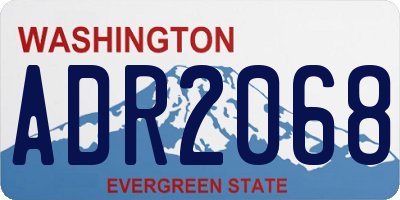 WA license plate ADR2068
