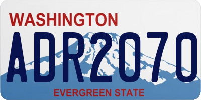 WA license plate ADR2070