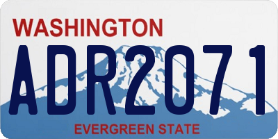 WA license plate ADR2071