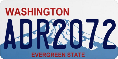 WA license plate ADR2072