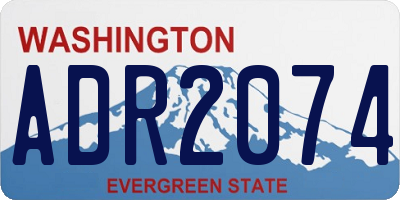 WA license plate ADR2074