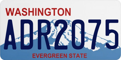 WA license plate ADR2075