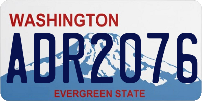 WA license plate ADR2076