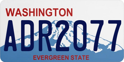 WA license plate ADR2077