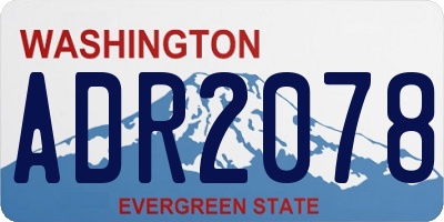 WA license plate ADR2078