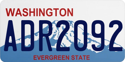 WA license plate ADR2092