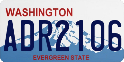 WA license plate ADR2106