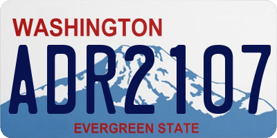WA license plate ADR2107