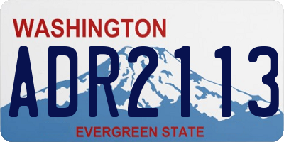 WA license plate ADR2113