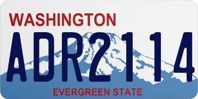 WA license plate ADR2114