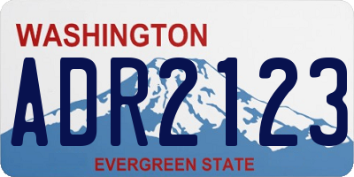 WA license plate ADR2123