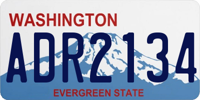 WA license plate ADR2134