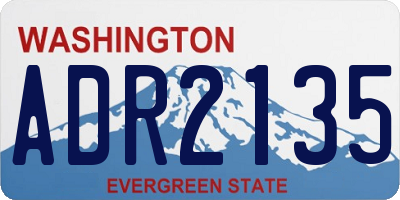 WA license plate ADR2135